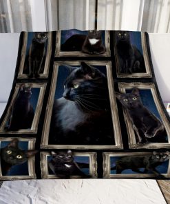 Black Cat Fleece Blanket