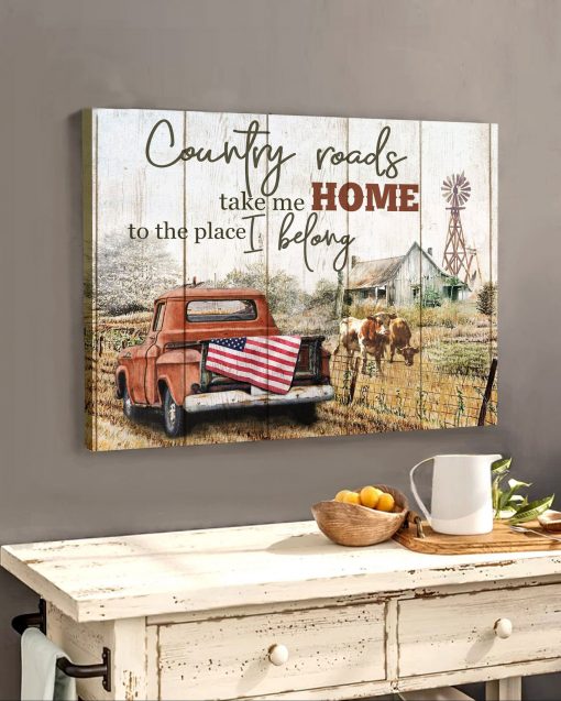 Family Country Roads Take Me Home Wall Art Canvas – Eviral Store