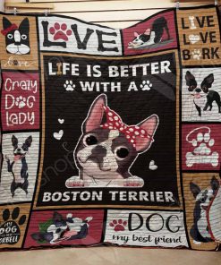 Boston Terrier Dog Fleece Blanket