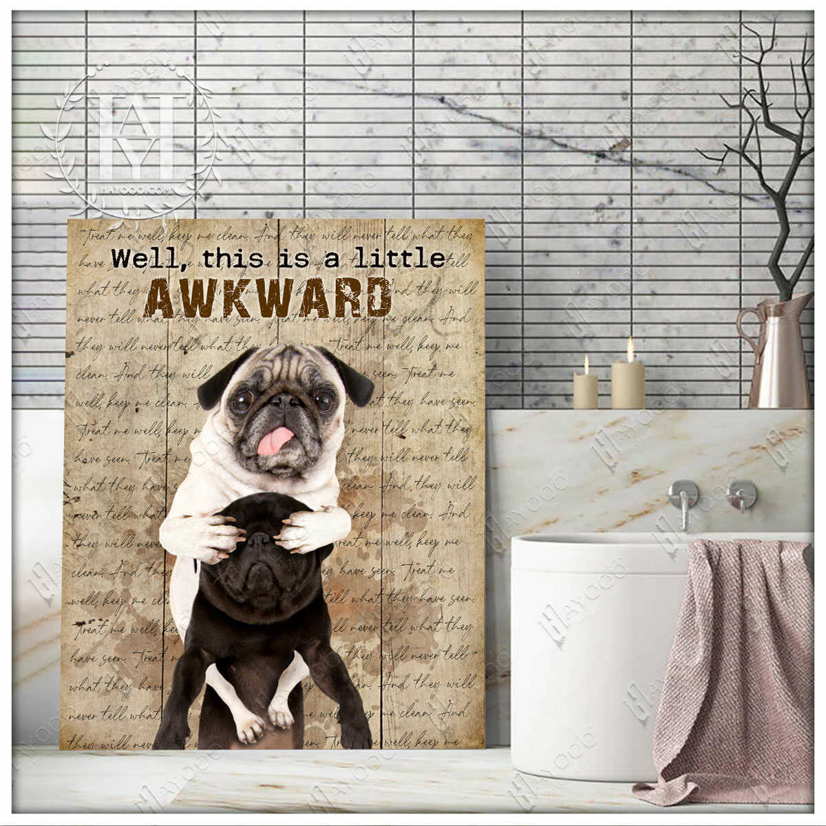 funny dog bathroom art