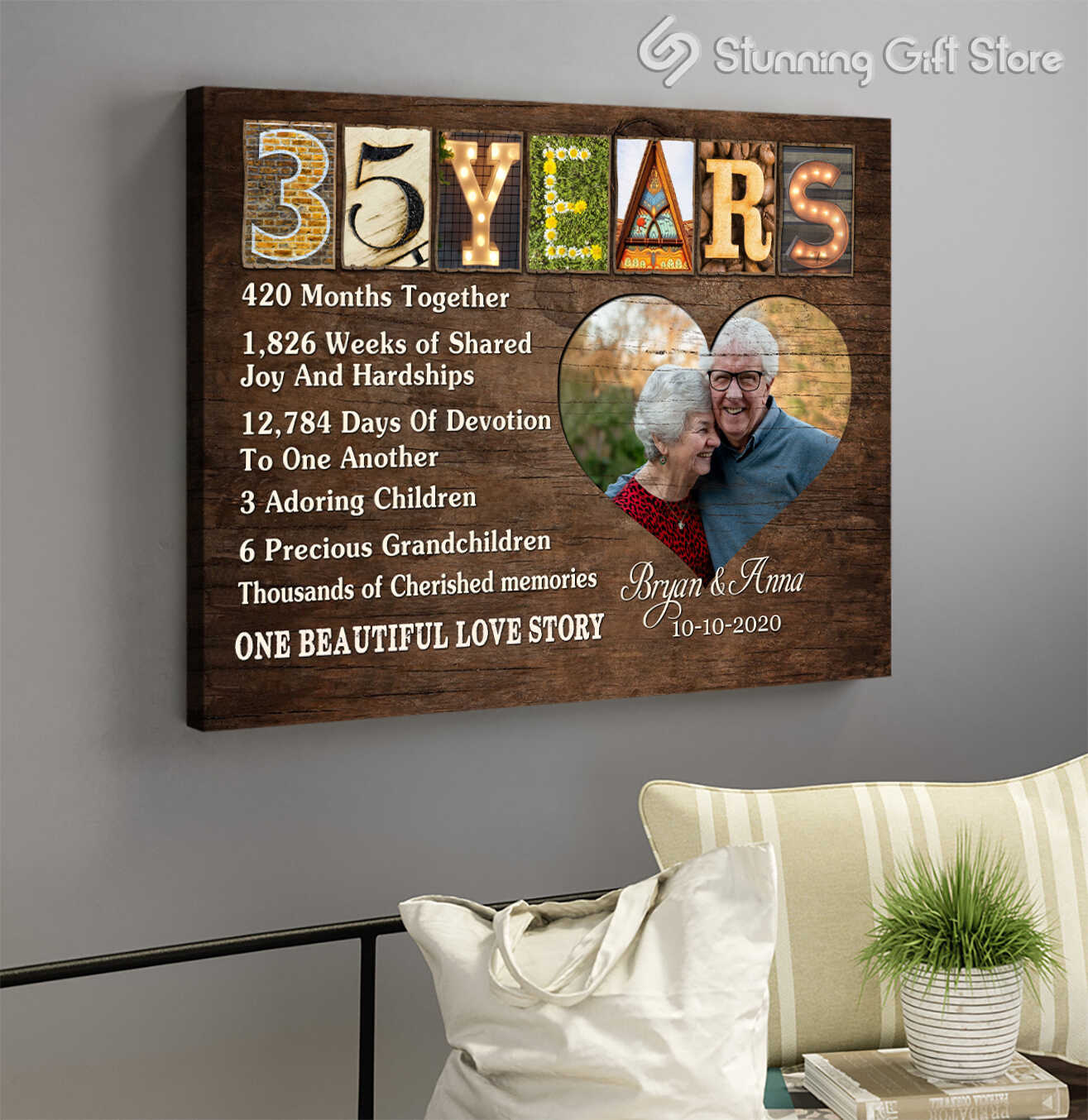 Amazon.com - Framed 35 Years of Love Burlap Print, Gift for Parents  Grandparents 35th Anniversary, Romantic Gifts for Couple 35 Years  Anniversary, Happy 35th Anniversary Decoration