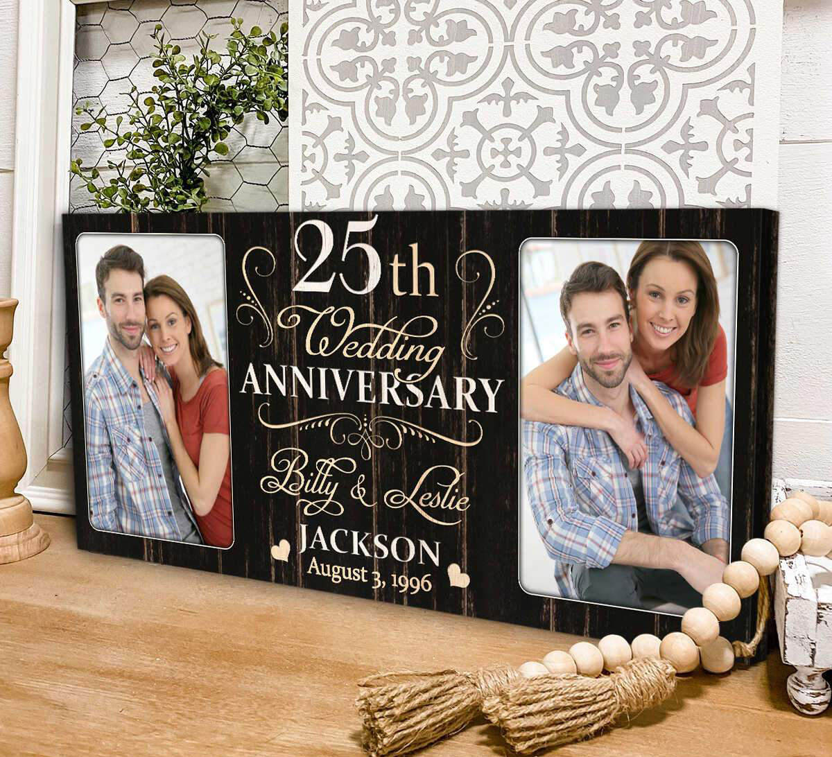 25th Anniversary Gift Personalised 25th Anniversary Husband Wife – Red  Ocean Gifts