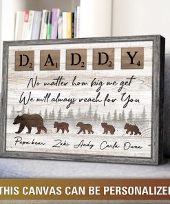 Personalized Gift For Dad Papa Bear Canvas Print
