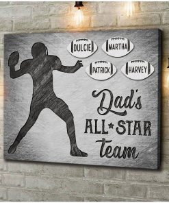 Personalized Gift For Dad Who Loves Football Canvas Print