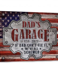 Personalized Dad Garage If Dad Can't Fix Sign For Dad Canvas Print