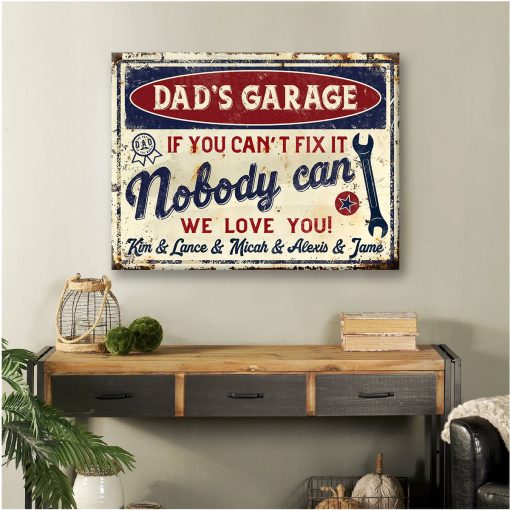 Personalized Grage Sign For Dad Canvas Print