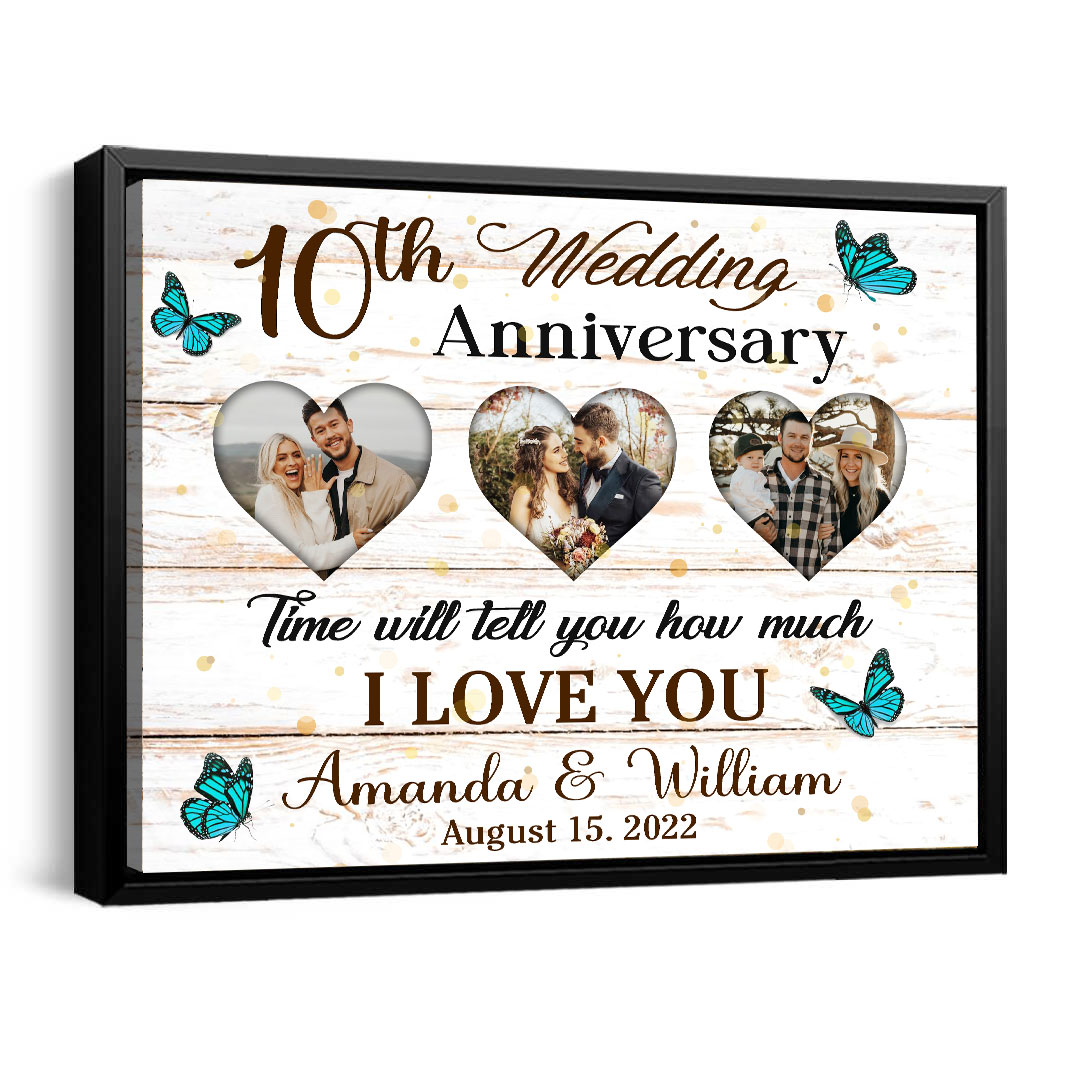 10 Years Anniversary Gift Ideas For Couple, 10th Anniversary Gift For  Husband – Personalized Anniversary, Wedding Gift Custom Photo Wall Art –  Eviral Store